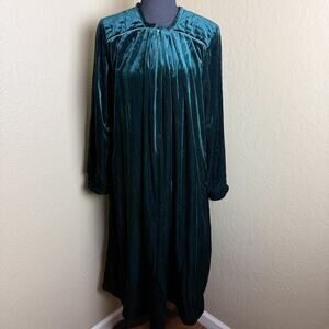 Anthony Richards Womens Medium Emerald Green Velvet Velour Long Robe Housecoat